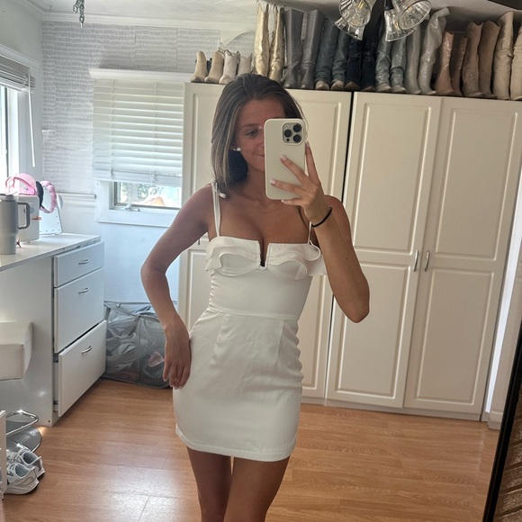 white mini dress - Picture 3 of 4